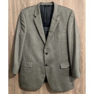 Jos‎ A Bank Sport Coat Mens 46L Herringbone 2 Button Silk Camel Hair Blazer